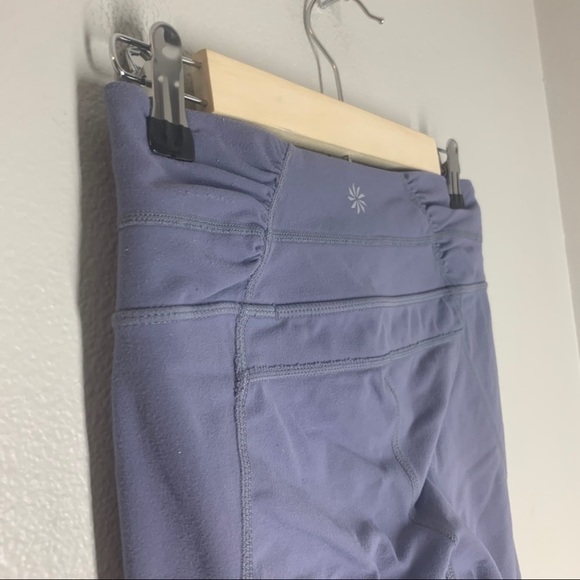 Athleta Balance Ruched Capri Leggings Purple Gray - Picture 6 of 10